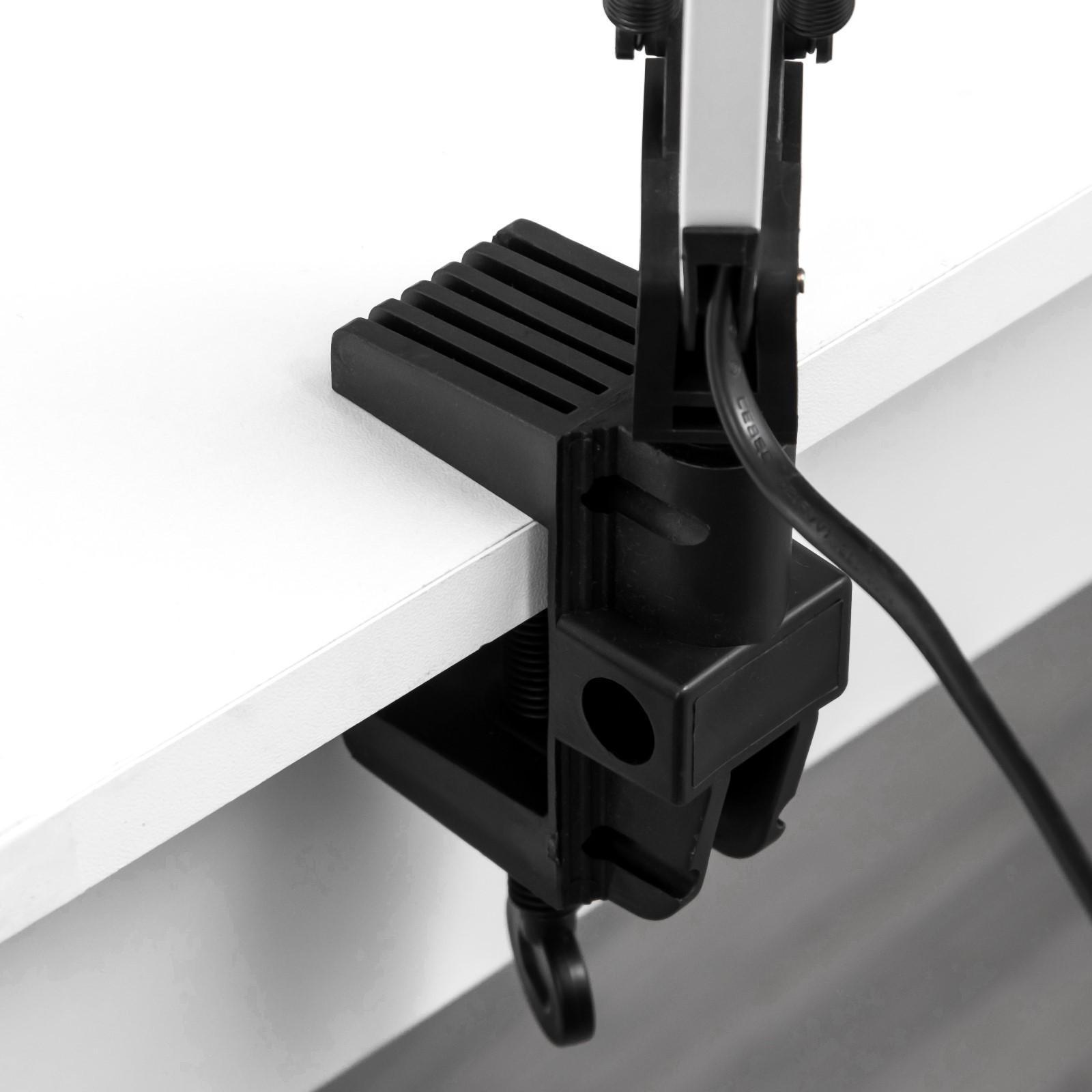 Лампа настольная Е27, h=55 см, шарнирная, на зажиме (220В) белая