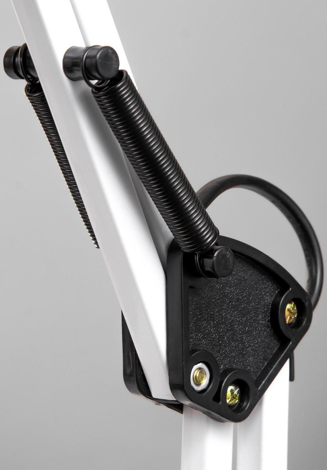 Лампа настольная Е27, h=55 см, шарнирная, на зажиме (220В) белая