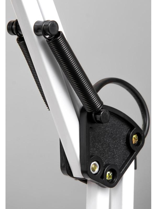 Лампа настольная Е27, h=55 см, шарнирная, на зажиме (220В) белая