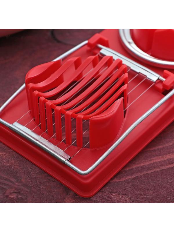 Яйцерезка с двумя видами нарезки Доляна, 19×8×2 см, цвет МИКС