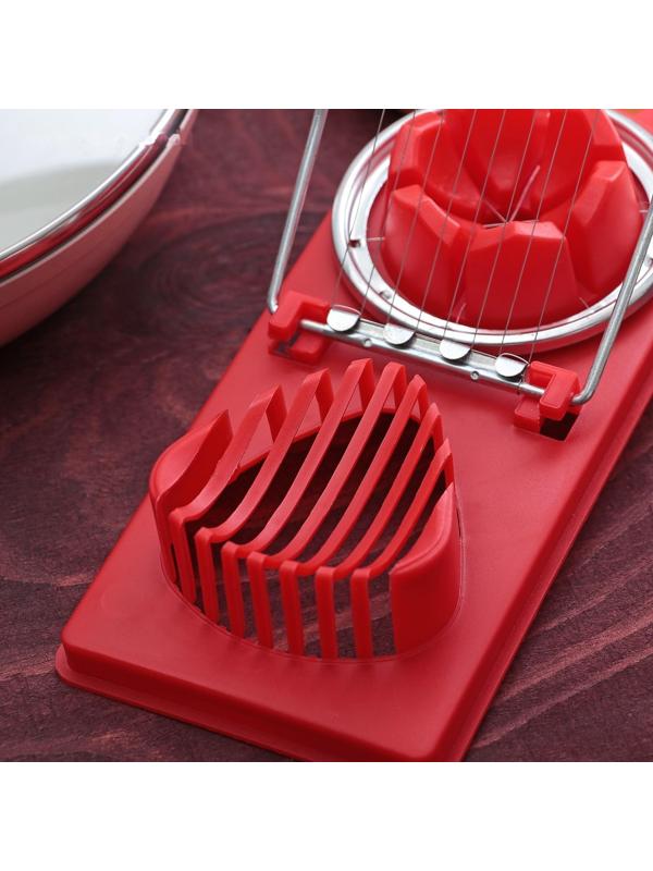 Яйцерезка с двумя видами нарезки Доляна, 19×8×2 см, цвет МИКС