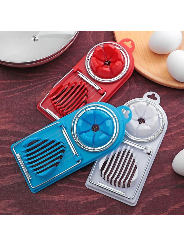 Яйцерезка с двумя видами нарезки Доляна, 19×8×2 см, цвет МИКС
