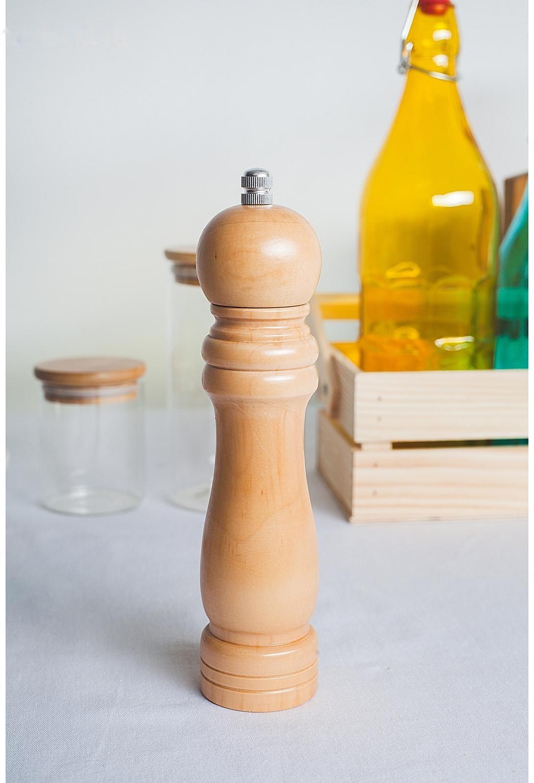 Мельница для специй Доляна «Дуновение леса», 21×4,5 см, керамический механизм, цвет светлое дерево