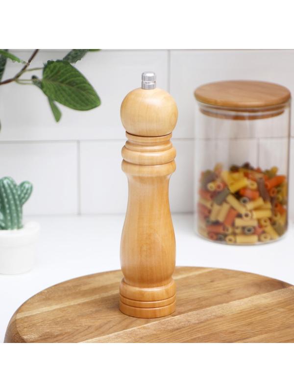 Мельница для специй Доляна «Дуновение леса», 21×4,5 см, керамический механизм, цвет светлое дерево