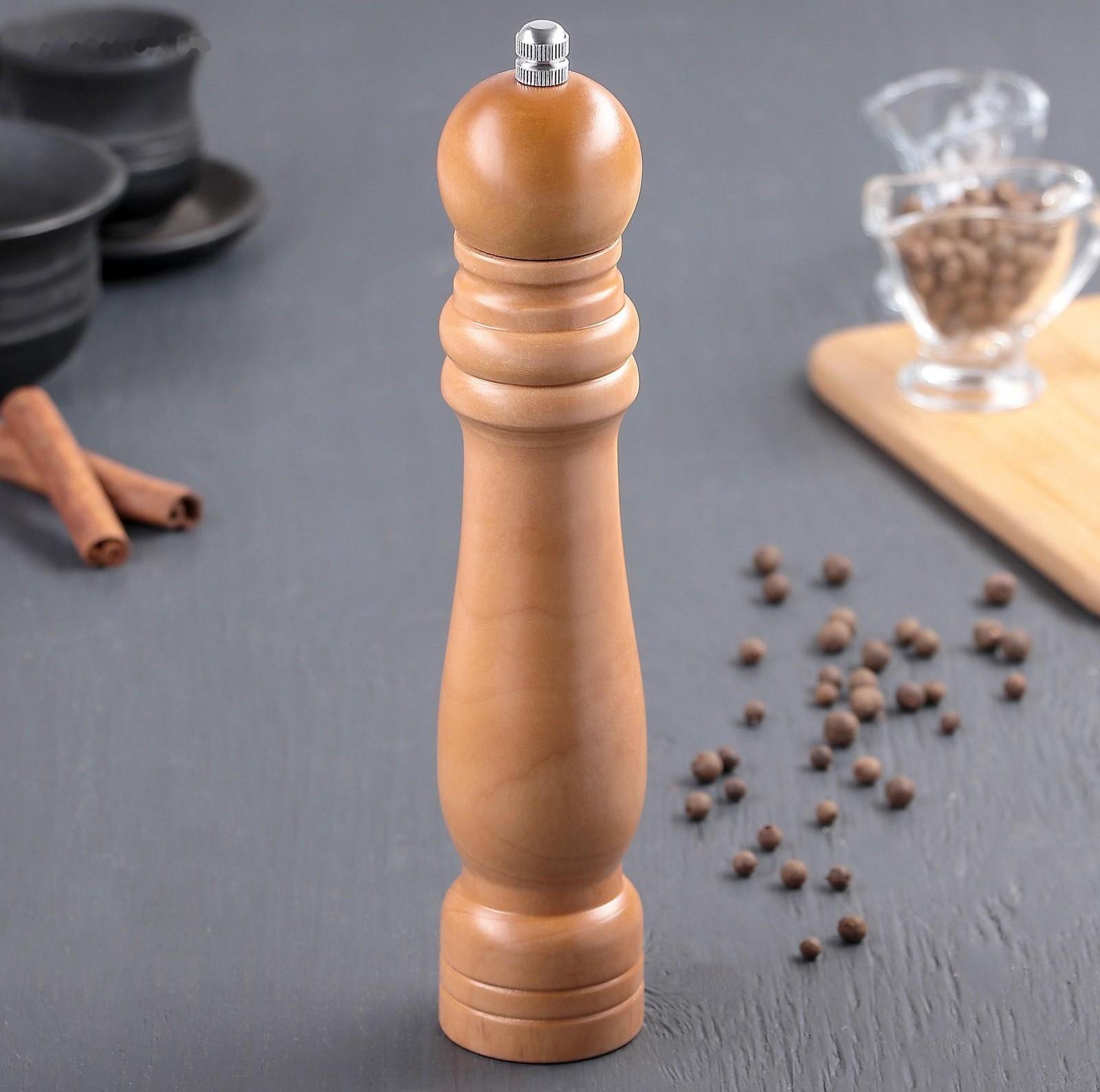 Мельница для специй Доляна «Дуновение леса», 25×4,5 см, керамический механизм, цвет светлое дерево