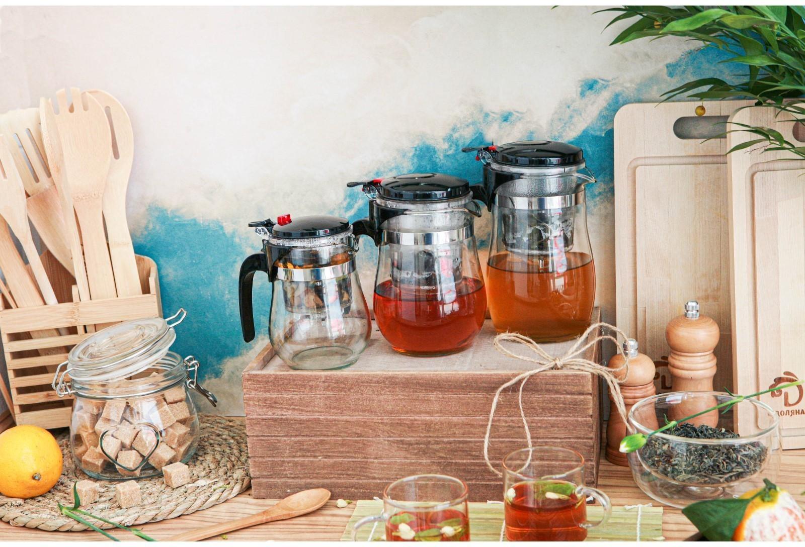 Чайник стеклянный заварочный Magistro «Мехико», 500 мл, с металлическим ситом, пластиковая колба