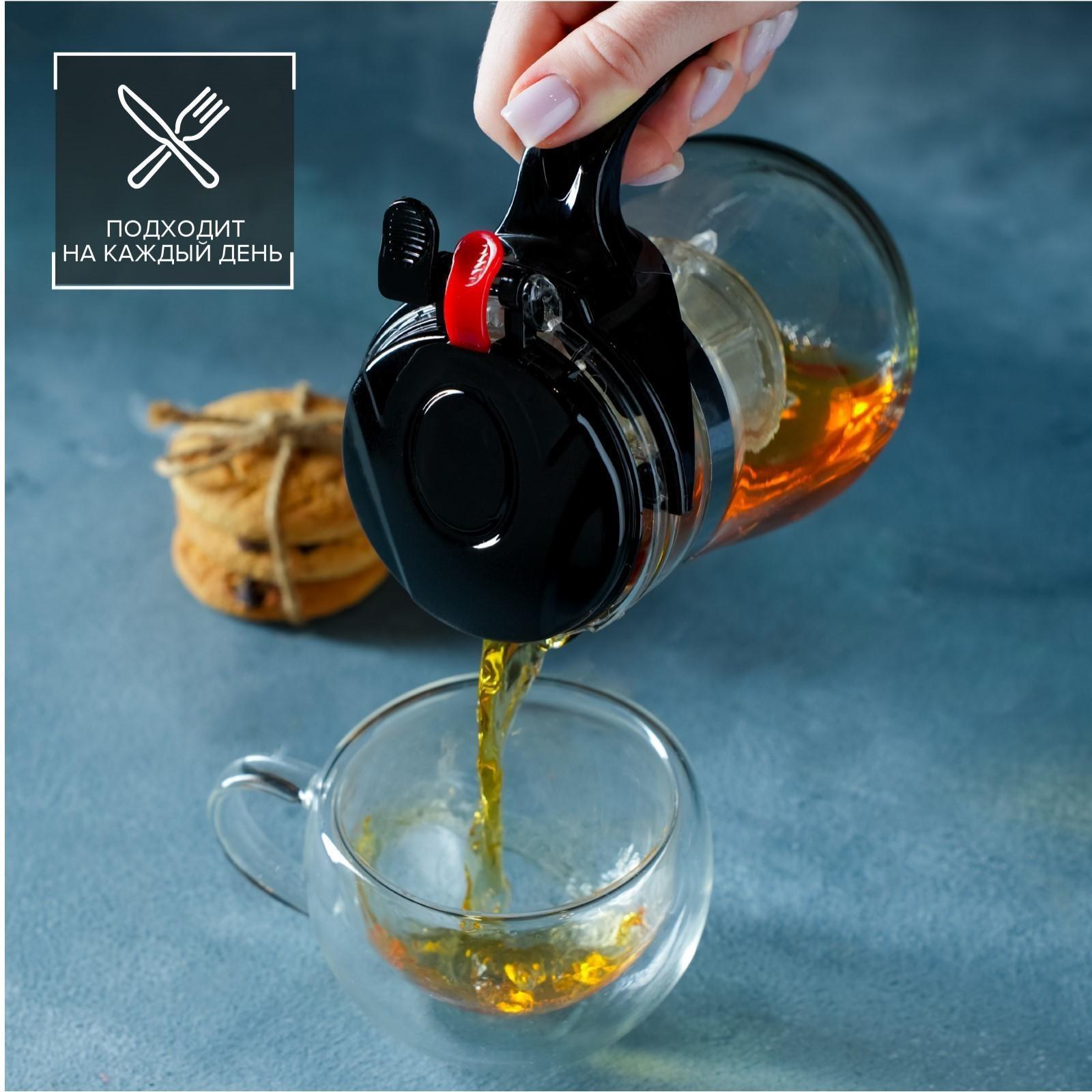 Чайник стеклянный заварочный Magistro «Мехико», 500 мл, с металлическим ситом, пластиковая колба