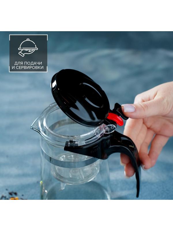 Чайник стеклянный заварочный Magistro «Мехико», 500 мл, с металлическим ситом, пластиковая колба