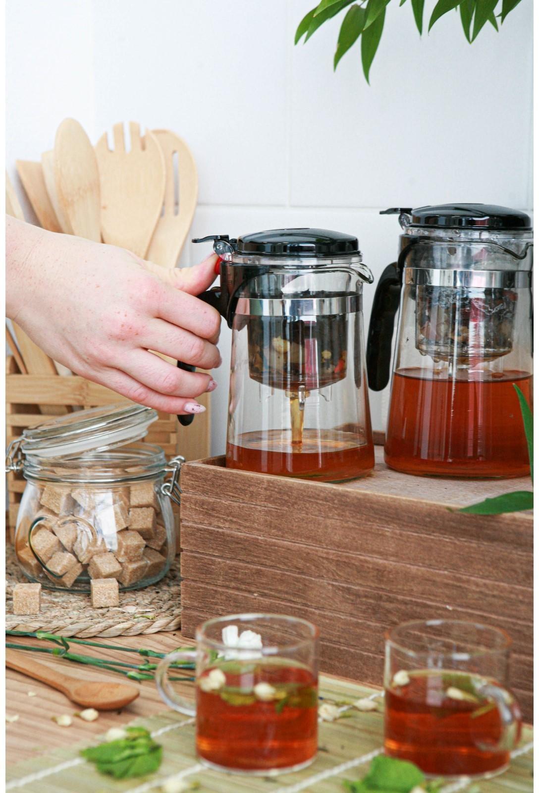 Чайник стеклянный заварочный Magistro «Мантана», 900 мл, с пластиковым ситом