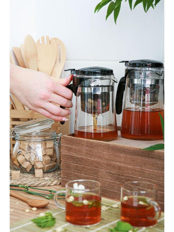 Чайник стеклянный заварочный Magistro «Мантана», 900 мл, с пластиковым ситом