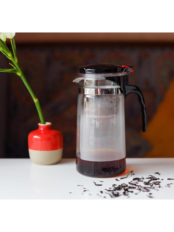 Чайник стеклянный заварочный Magistro «Мантана», 900 мл, с пластиковым ситом