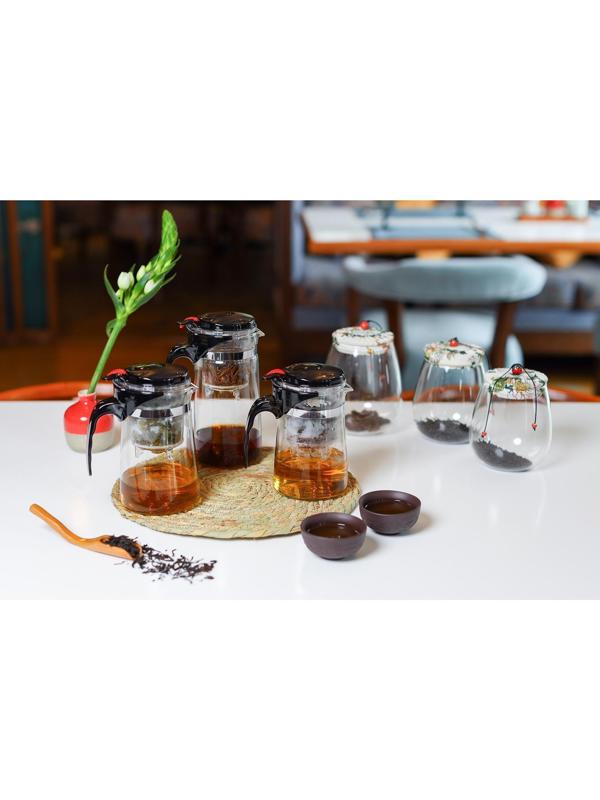 Чайник стеклянный заварочный Magistro «Мантана», 900 мл, с пластиковым ситом