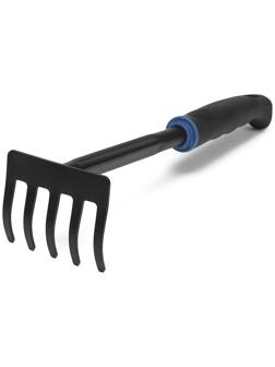Грабли, длина 29 см, комбинированная пластиковая ручка, чёрно-голубые