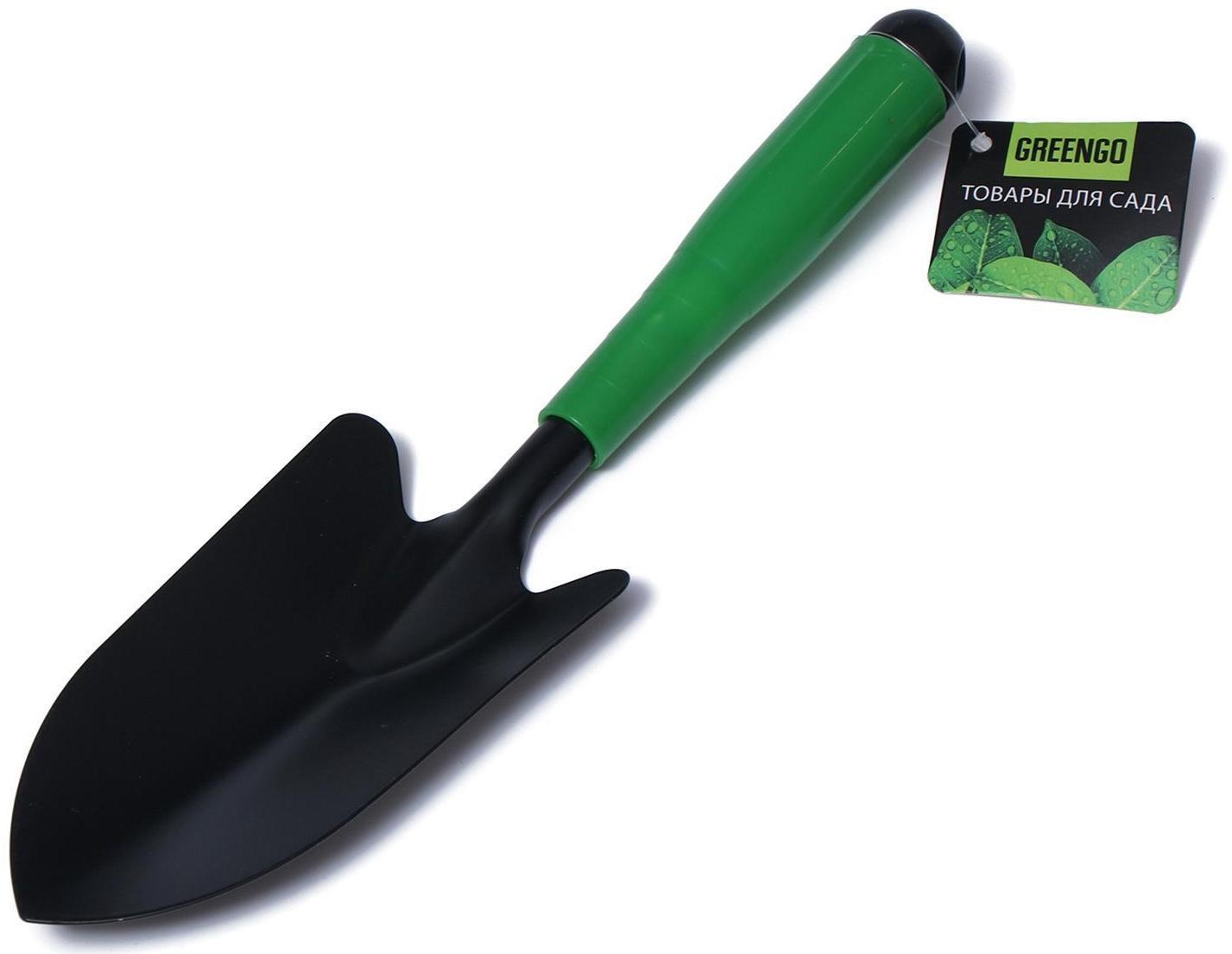 Совок посадочный, длина 33 см, ширина 8,5 см, пластиковая ручка