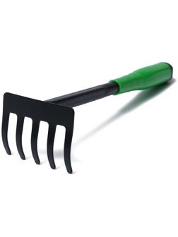 Грабли, длина 30 см, пластиковая ручка, зелёные