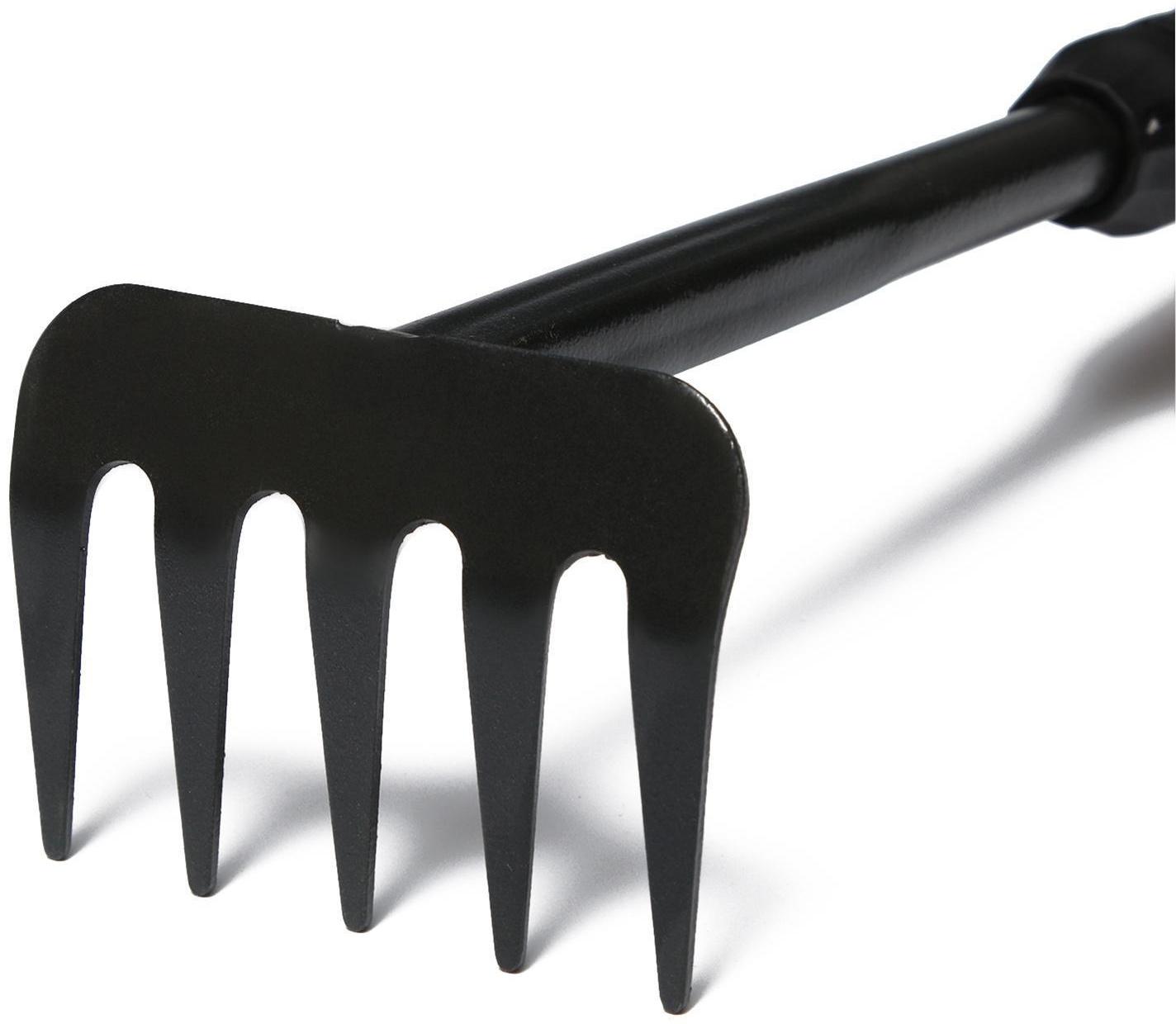 Грабли, длина 45 см, прорезиненная ручка, чёрные