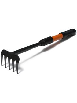 Грабли, длина 45 см, прорезиненная ручка, чёрные