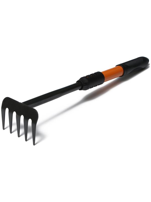 Грабли, длина 45 см, прорезиненная ручка, чёрные