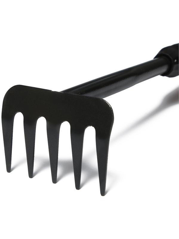 Грабли, длина 45 см, прорезиненная ручка, чёрные