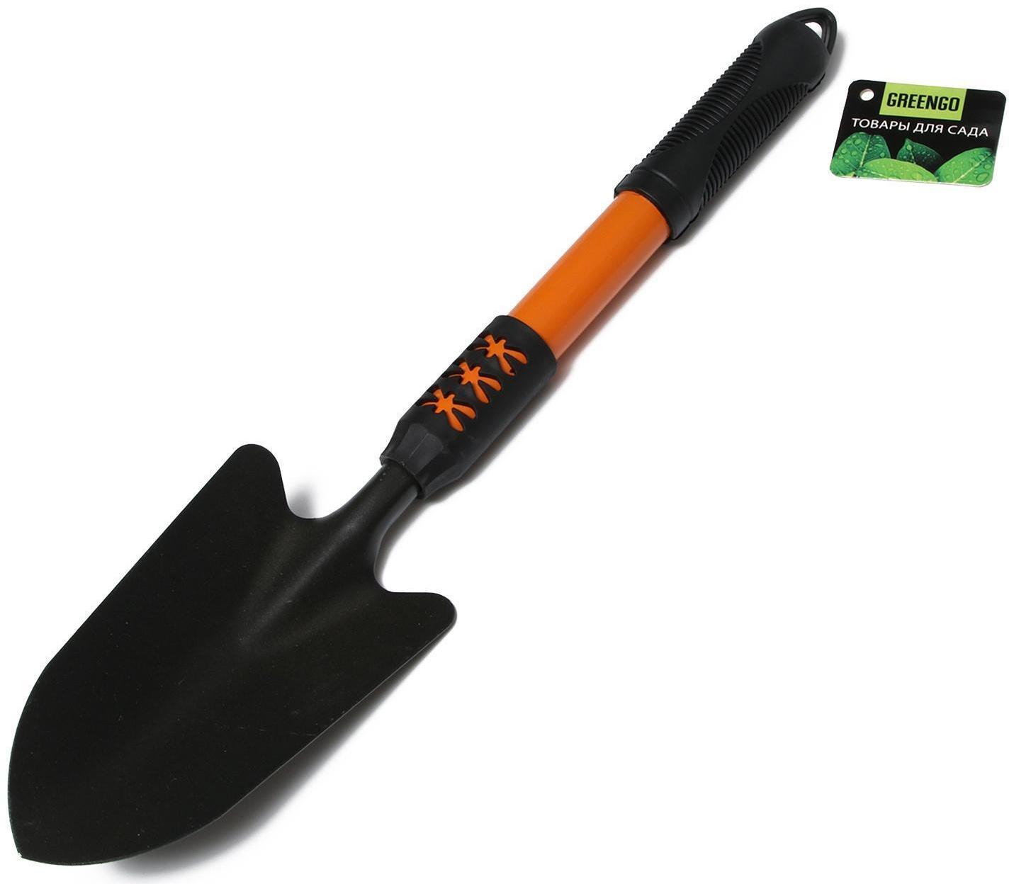 Совок посадочный, длина 45 см, ширина 9 см, прорезиненная ручка