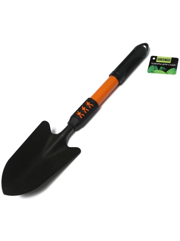 Совок посадочный, длина 45 см, ширина 9 см, прорезиненная ручка