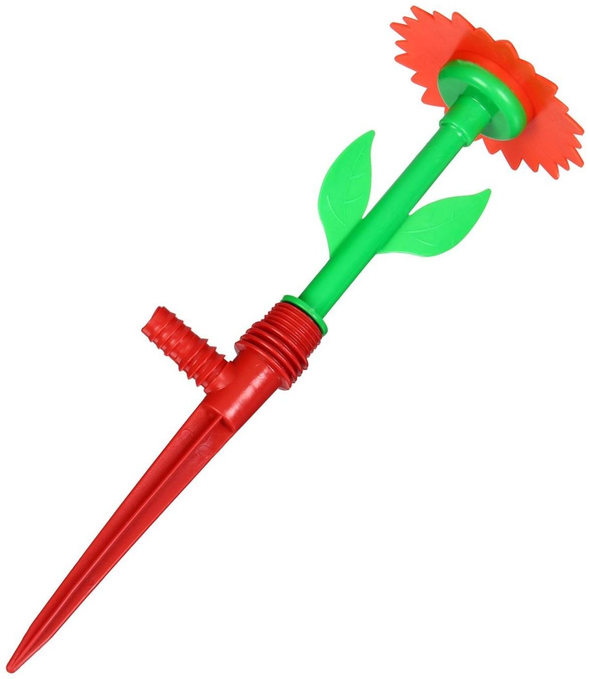 Распылитель-дождеватель, 29 см, пика, штуцер под шланг, пластик, цвет МИКС, «Цветочек»