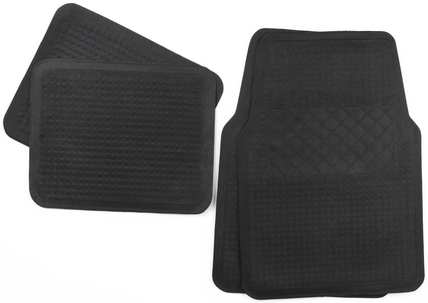Коврики автомобильные TORSO, резина, 64х44 см, 44х33 см, черный, набор 4 шт
