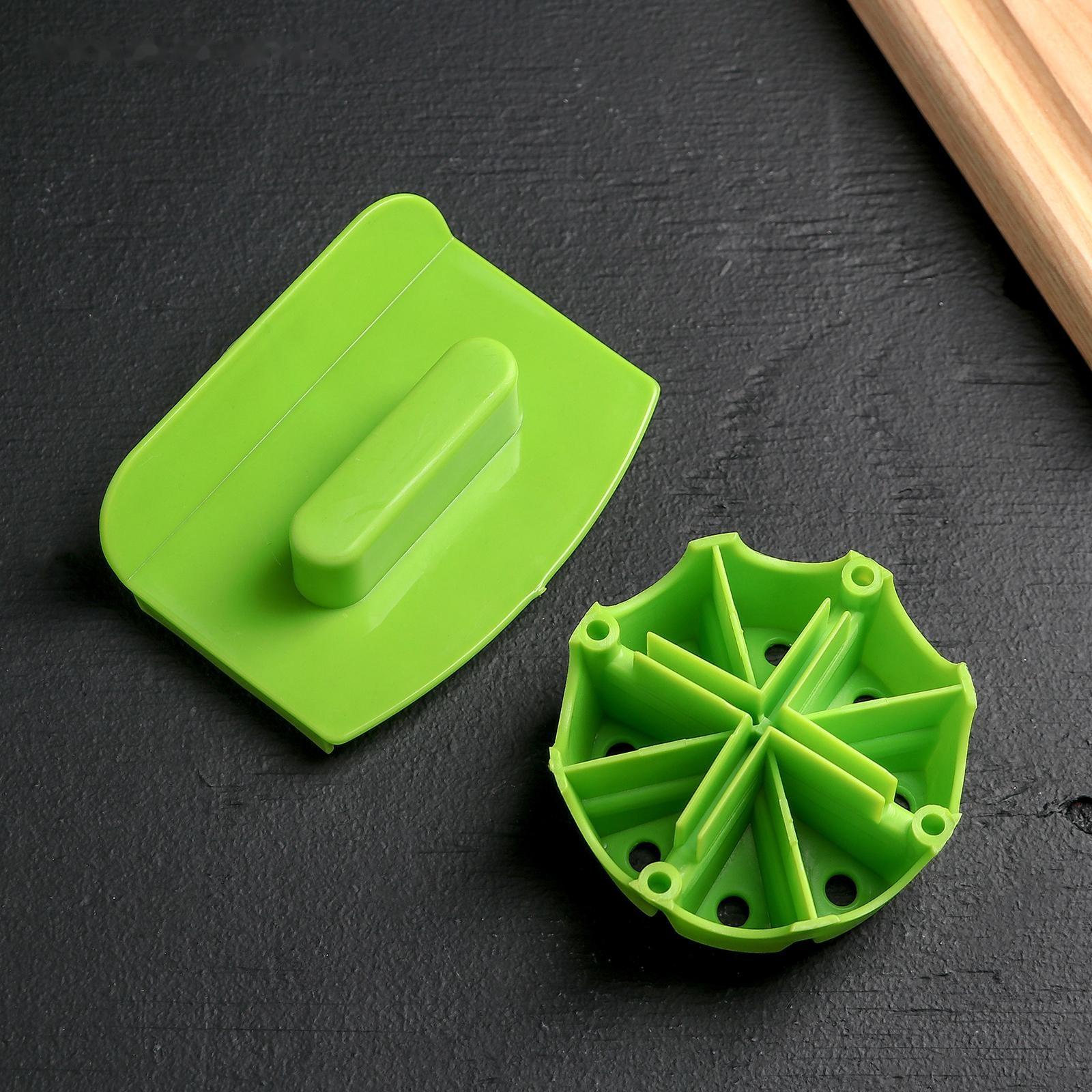 Тёрка с лотком Доляна «Фреш Флеш», 7 насадок, 27×10×12 см, цвет зелёный, белый