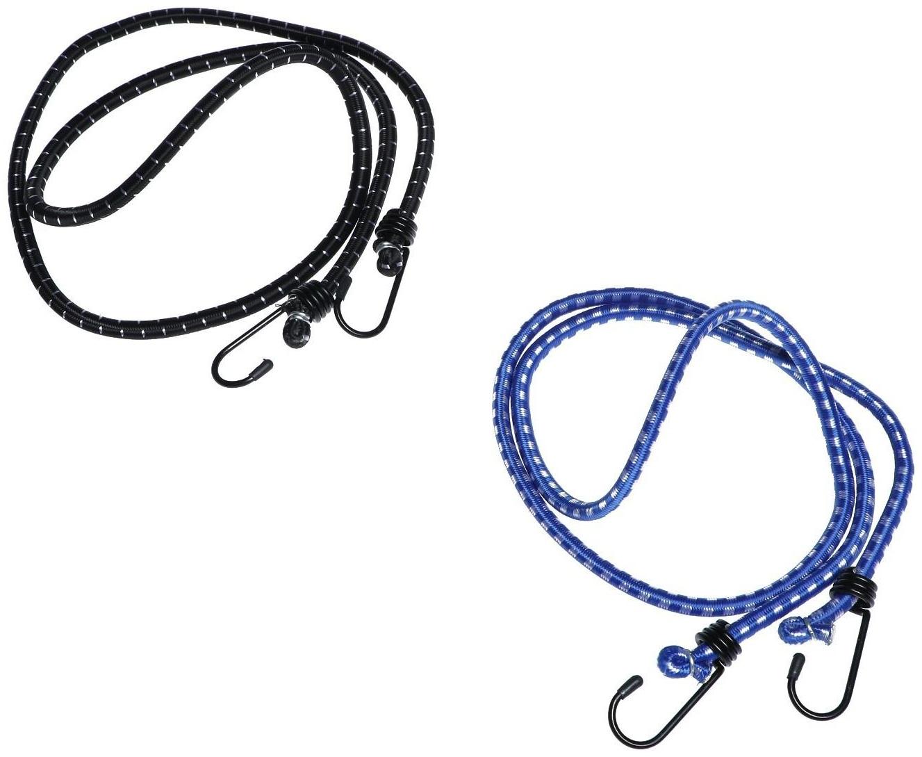 Резинка крепления TORSO 120 cм, d 8 мм, металлические крючки, микс, набор 2 шт