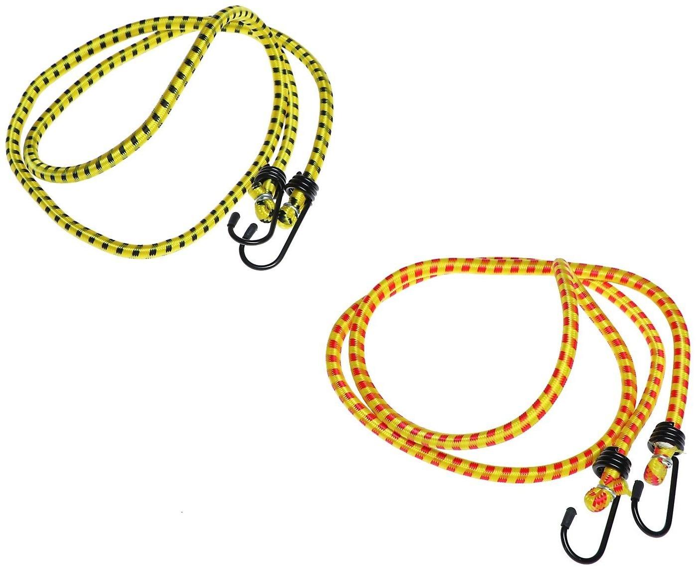 Резинка крепления TORSO 120 cм, d 8 мм, металлические крючки, микс, набор 2 шт