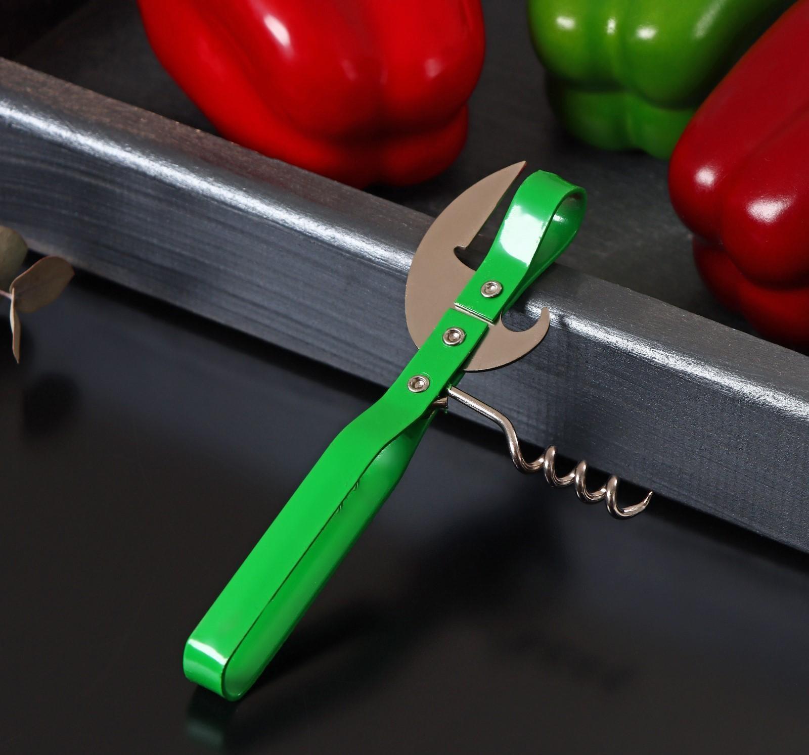 Открывалка-штопор Доляна «Помощник», 14 см, цвет МИКС