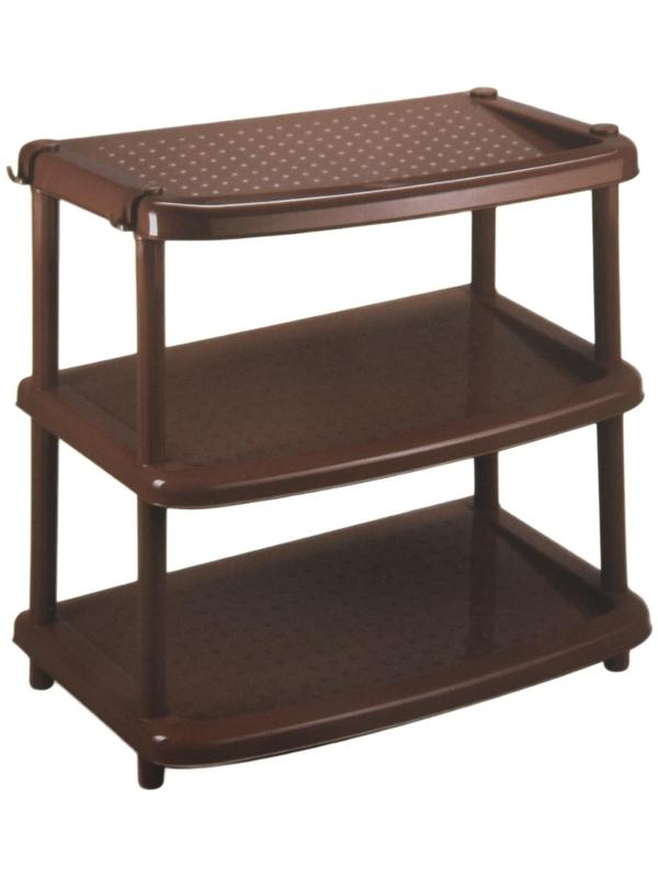 Этажерка для обуви «Паола», 3 яруса, 49×31×47 см, цвет коричневый