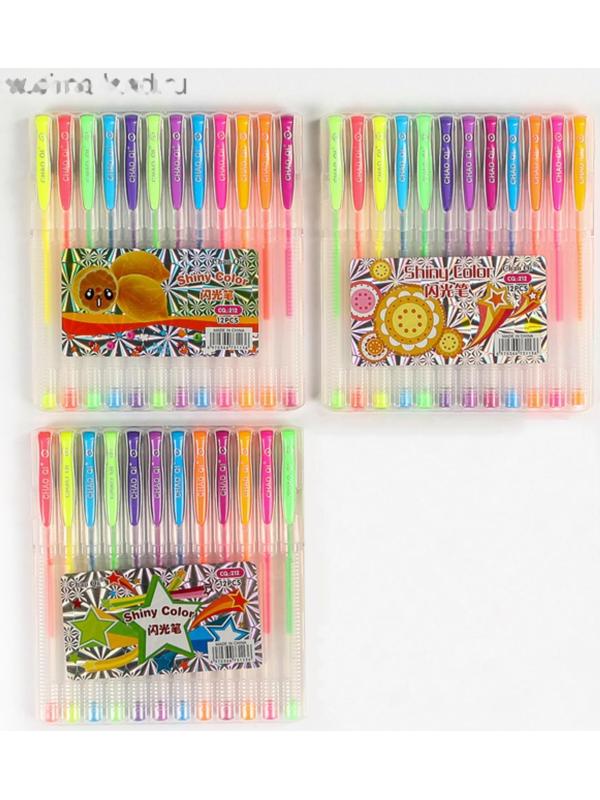 Набор гелевых ручек, 12 цветов, в пластиковой коробке