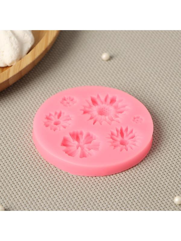 Молд Доляна «Цветы», d=8 см, цвет МИКС