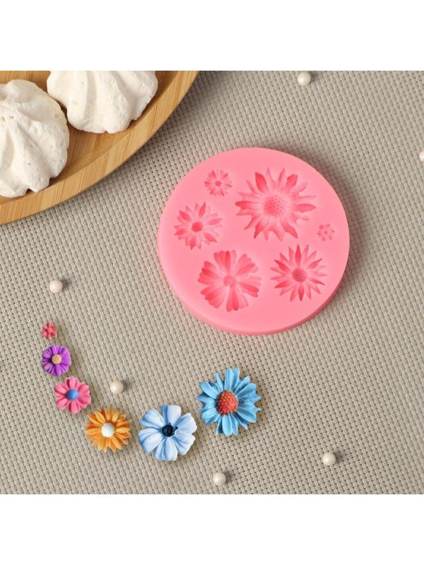 Молд Доляна «Цветы», d=8 см, цвет МИКС