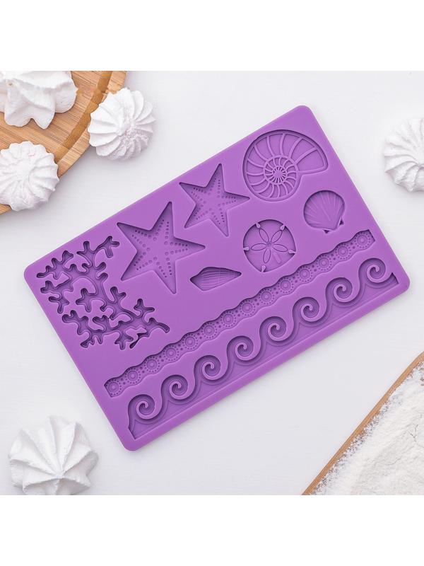 Молд «Морской узор», 19×12 см, цвет МИКС