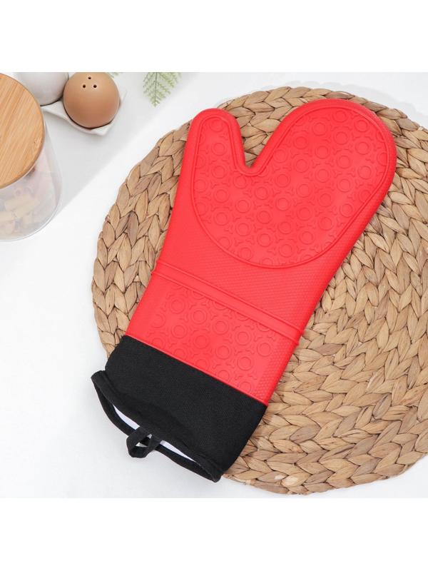 Рукавица силиконовая для горячего с манжетой Доляна «Профи», 36×18,5 см, цвет МИКС