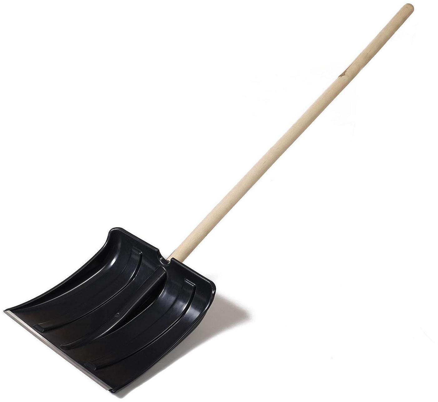 Лопата пластиковая, ковш 365 × 380 мм, с металлической планкой, с ручкой, «Витязь»