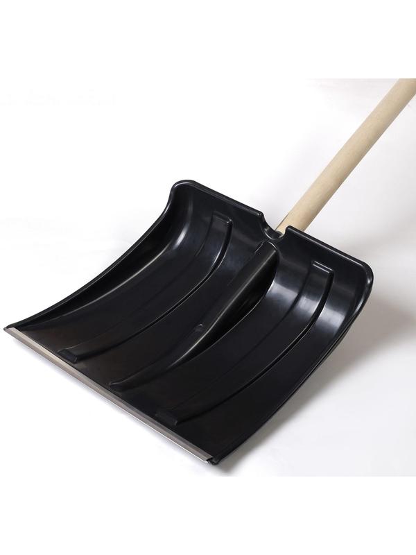 Лопата пластиковая, ковш 365 × 380 мм, с металлической планкой, с ручкой, «Витязь»