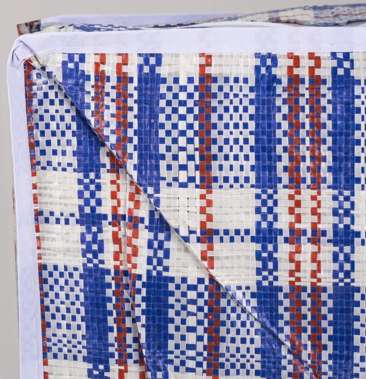 Сумка хозяйственная, 115 л, цвет синий/белый