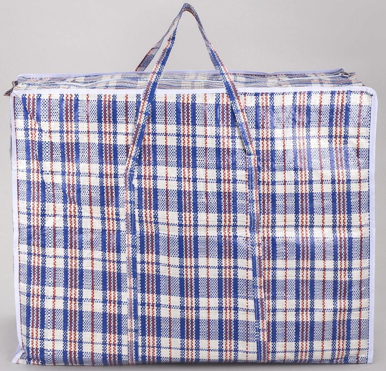 Сумка хозяйственная, 115 л, цвет синий/белый