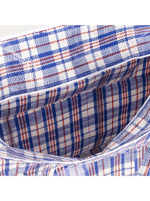 Сумка хозяйственная, 115 л, цвет синий/белый