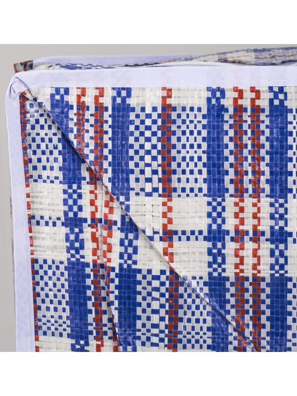 Сумка хозяйственная, 115 л, цвет синий/белый