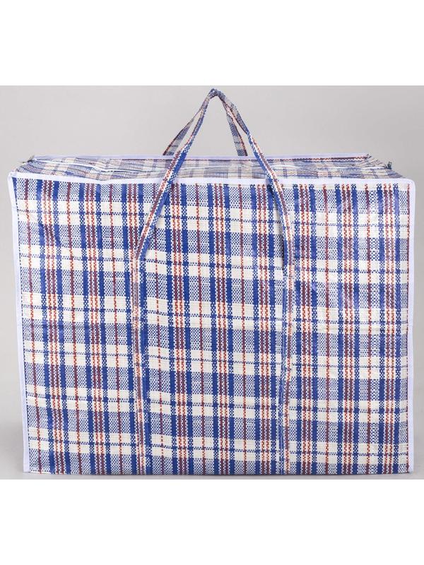 Сумка хозяйственная, 115 л, цвет синий/белый