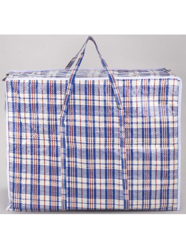 Сумка хозяйственная, 115 л, цвет синий/белый