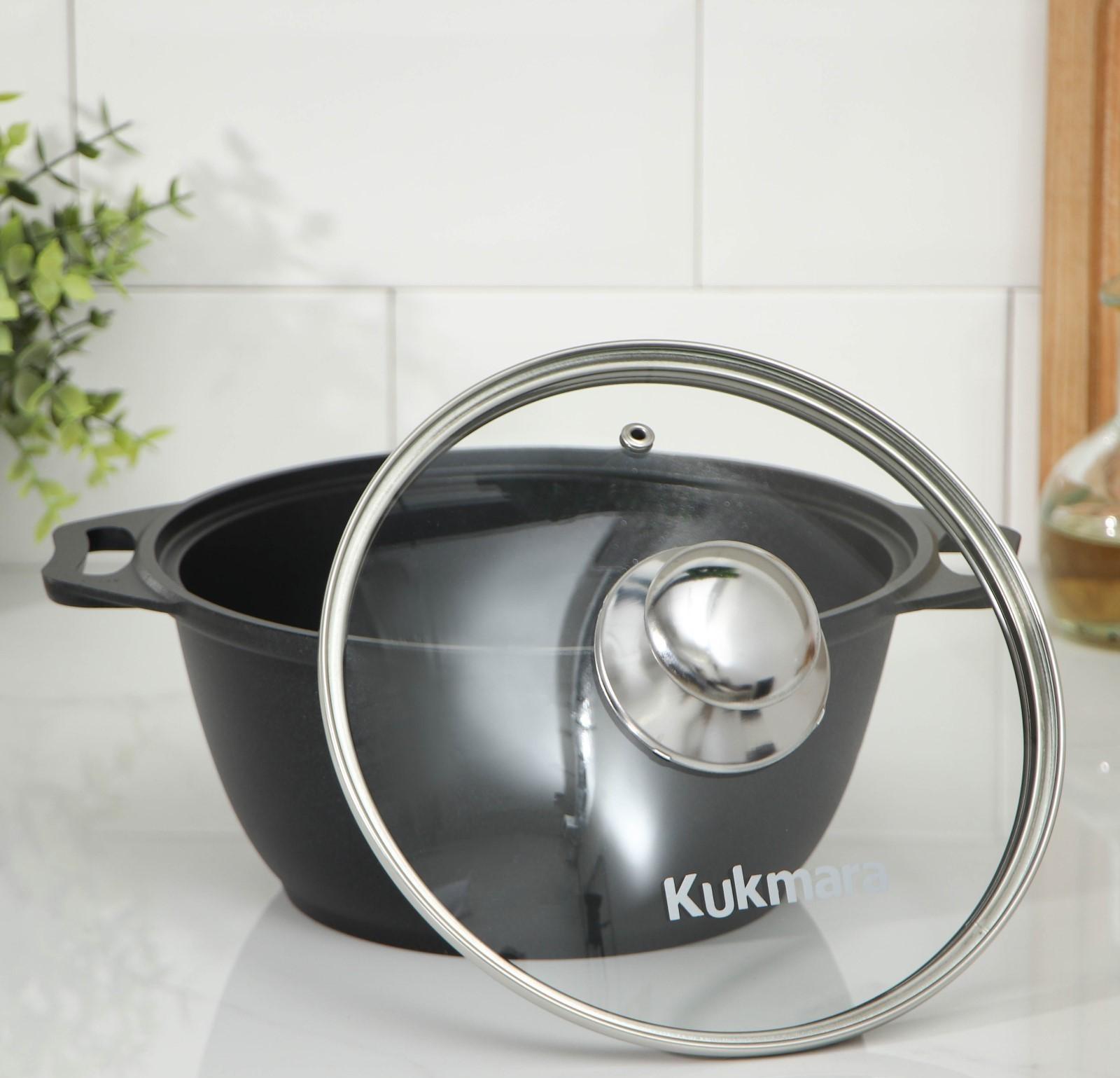 Кастрюля «Традиция», 2 л, 28×22,5×10,5 см, стеклянная крышка, антипригарное покрытие, цвет чёрный