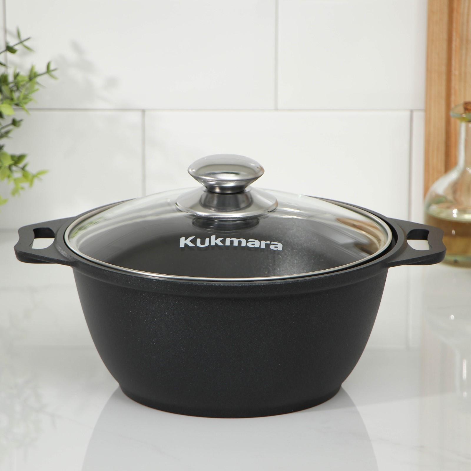 Кастрюля «Традиция», 2 л, 28×22,5×10,5 см, стеклянная крышка, антипригарное покрытие, цвет чёрный