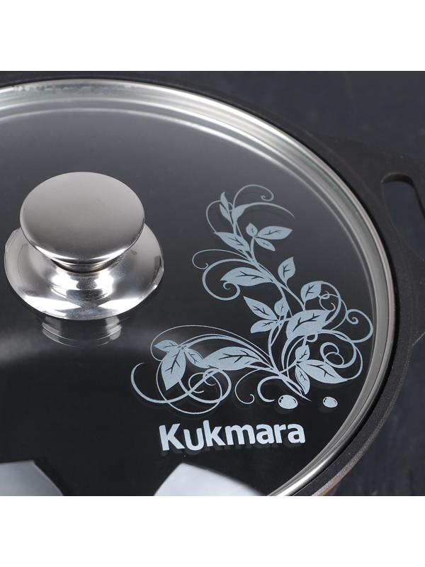 Кастрюля «Традиция», 3 л, 22×12,5 см, стеклянная крышка, антипригарное покрытие, цвет чёрный