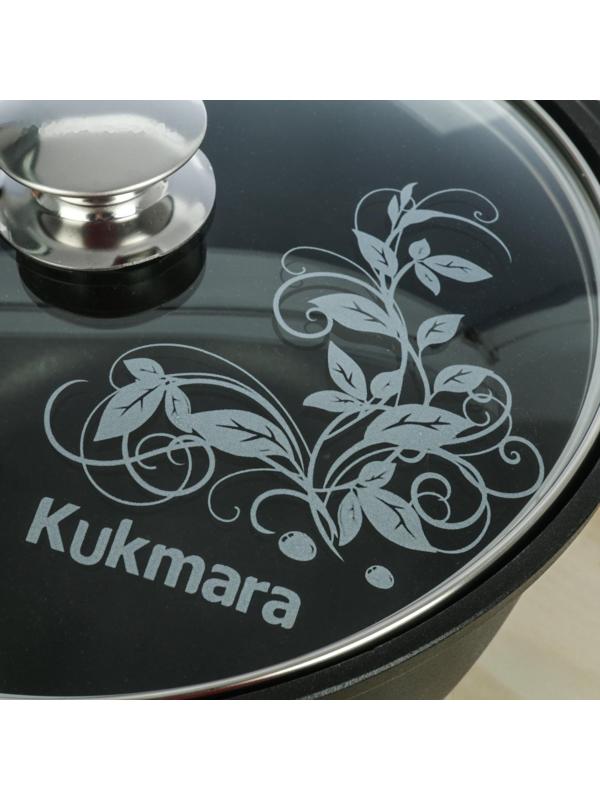 Кастрюля «Традиция», 3 л, 22×12,5 см, стеклянная крышка, антипригарное покрытие, цвет чёрный