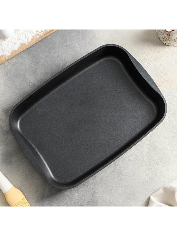Противень «Традиция», 36,5×26×5,5 см, антипригарное покрытие, цвет чёрный